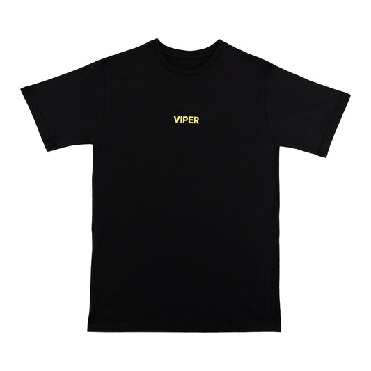 Black t-shirt with 'VIPER' logo on a white background