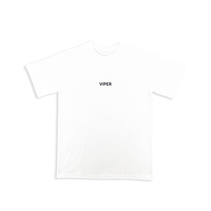 White t-shirt with 'VIPER' logo on a white background