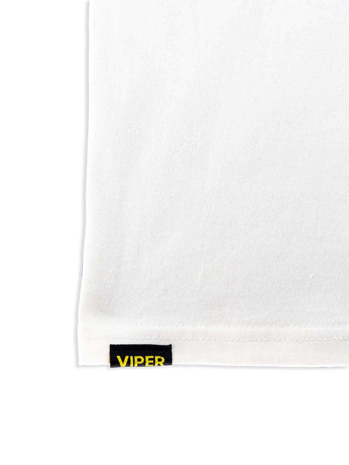 White towel with a black and yellow 'Viper' logo on a white background