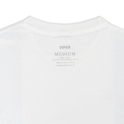 White Viper Outdoor t-shirt with 'Viper Medium' text on a white background