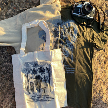 Bundle: Plants of Table Mountain Hoodie, T-Shirt, Totebag, Stickers & Choice of Bush Hat or Beanie