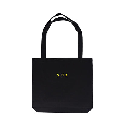 Black tote bag with 'Viper' logo on a white background