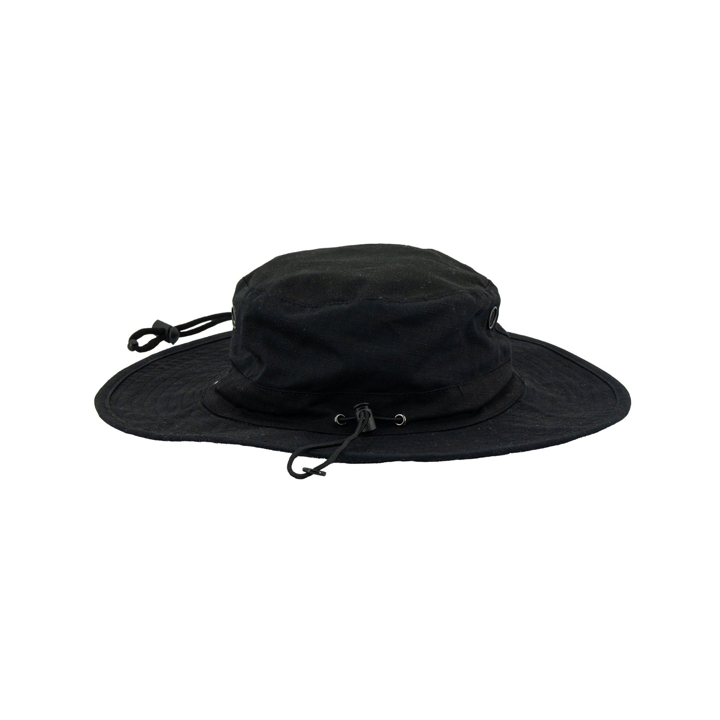 Black wide-brimmed athletes bushhat on a white background