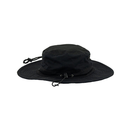 Black wide-brimmed athletes bushhat on a white background
